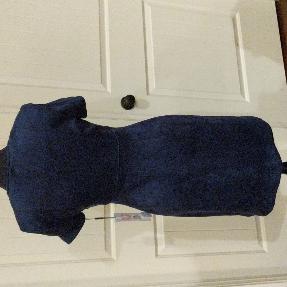 Calvin Klein Navy Faux Suede Dress